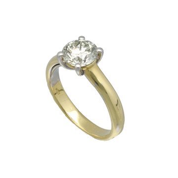 18 Krt. gouden Solitaire ring 1.5Ct. Briljant