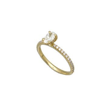 18 Krt. gouden verlovings ring 0.93Ct. 