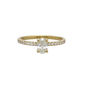 18 Krt. gouden verlovings ring 0.93Ct. 