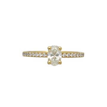 18 Krt. gouden verlovings ring 0.93Ct. 
