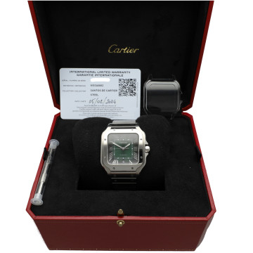 Cartier Santos Green dial Full set WSSA0062