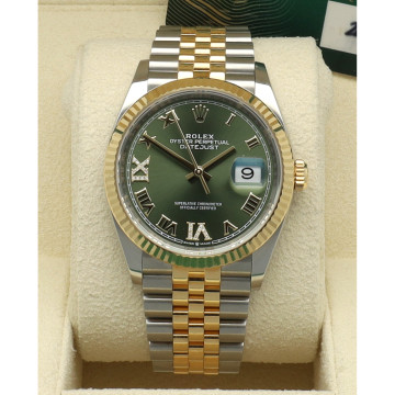 Rolex Datejust 36 Green/Roman Diamond Ref. 126233