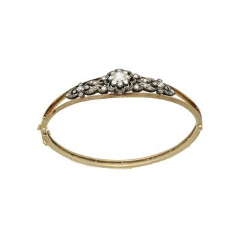 Antiek Gouden Armband met Roos Diamant