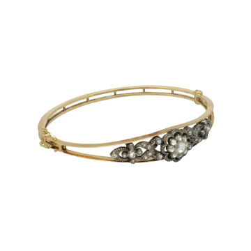 Antiek Gouden Armband met Roos Diamant