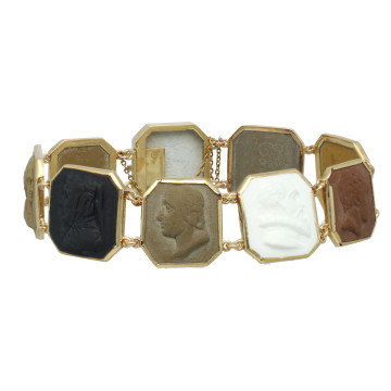 Antiek Gouden Lava Camee Armband