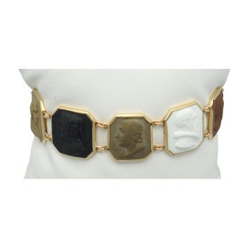 Antiek Gouden Lava Camee Armband
