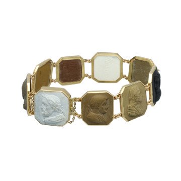 Antiek Gouden Lava Camee Armband