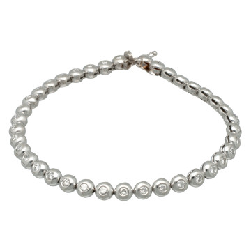 18 Krt Witgouden Tennis Armband ca. 1.15 Ct