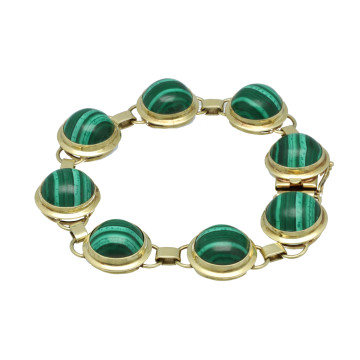 14 Krt Armband met Malachiet
