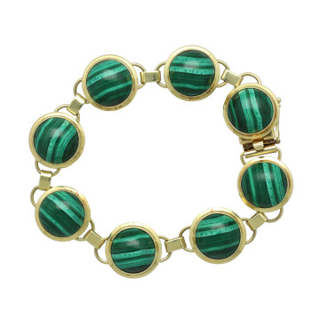 14 Krt Armband met Malachiet