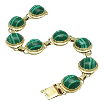 14 Krt Armband met Malachiet