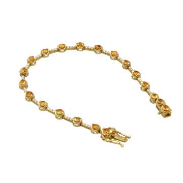 18 Krt  Armband met Citrien en Diamant 0.35 Ct