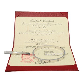 Witgouden Cartier Love Armband Diamant Mt 18