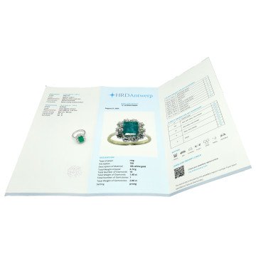 Vintage Smaragd Briljant Ring 1.40 Ct