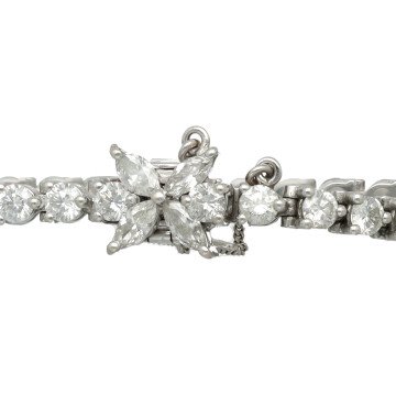 18 Krt Witgouden Tennis Armband 12.92 Ct