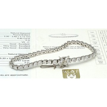 18 Krt Witgouden Tennis Armband 12.92 Ct