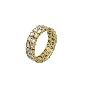 18 Krt Gouden dubbele Alliance ring met Briljant 3.43 Ct