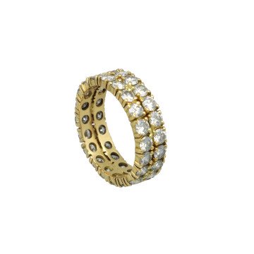 18 Krt Gouden dubbele Alliance ring met Briljant 3.43 Ct