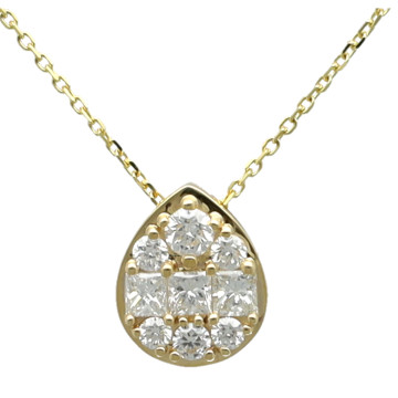 14 Krt. collier met peervormige briljanthanger.