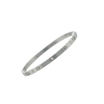 Witgouden Cartier Love Armband met Diamant smal model