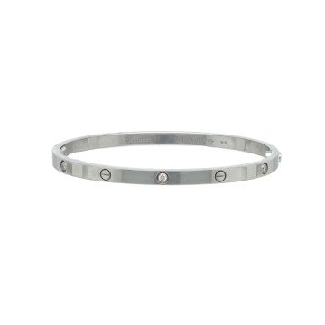 Witgouden Cartier Love Armband met Diamant smal model