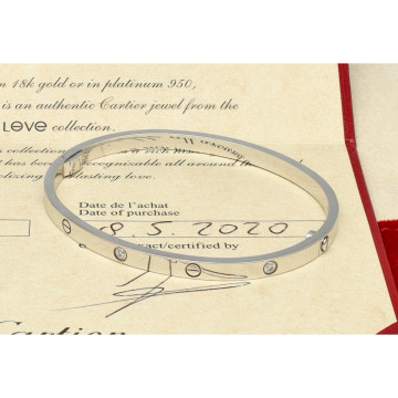 Witgouden Cartier Love Armband met Diamant smal model