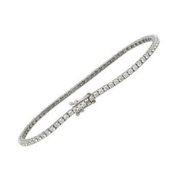 18 Krt Witgouden Tennisarmband bezet met 2.03 Ct Briljant