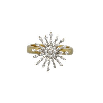 Geelgouden entourage ring met diamant