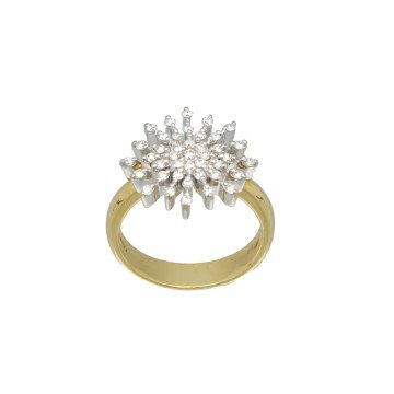 Geelgouden entourage ring met diamant