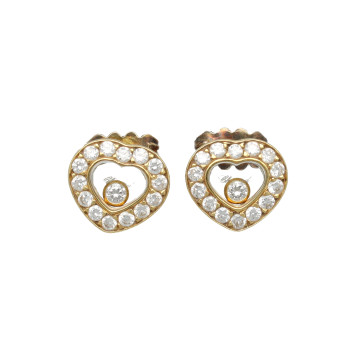 Geelgouden Chopard Happy Diamonds oorbellen