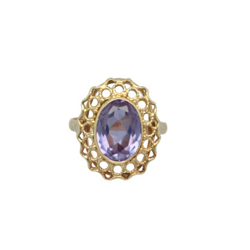 Geelgouden ring met Amethist