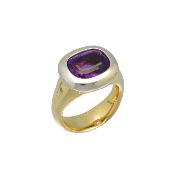 Geelgouden ring  met Amethist