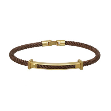 Heren Armband Goud Bruin Staal