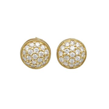 Geelgouden oorknoppen met Diamant 