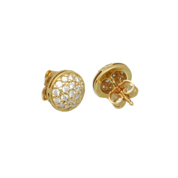 Geelgouden oorknoppen met Diamant 