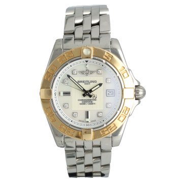 Breitling Galactic 32 Goud/Staal Parelmoer/Diamant