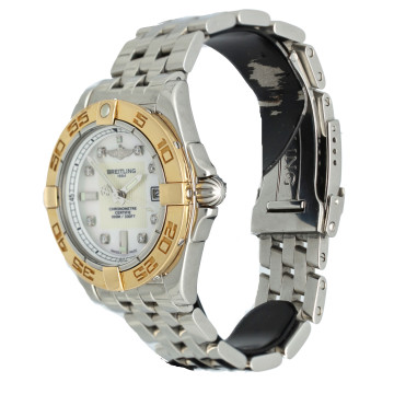 Breitling Galactic 32 Goud/Staal Parelmoer/Diamant
