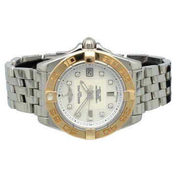 Breitling Galactic 32 Goud/Staal Parelmoer/Diamant