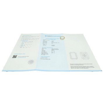 Geelgouden Solitair Ring Radiant Cut 1.01 Ct HRD Certificaat