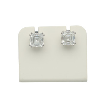 Witgouden oorstekers met Emerald cut Diamant 2.03 Ct