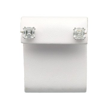 Witgouden oorstekers met Emerald cut Diamant 2.03 Ct