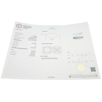 Witgouden oorstekers met Emerald cut Diamant 2.03 Ct