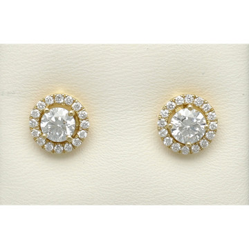 Geelgouden 18 krt oorknoppen diamant incl.IGI rapport