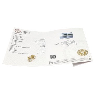 Geelgouden 18 krt oorknoppen diamant incl.IGI rapport