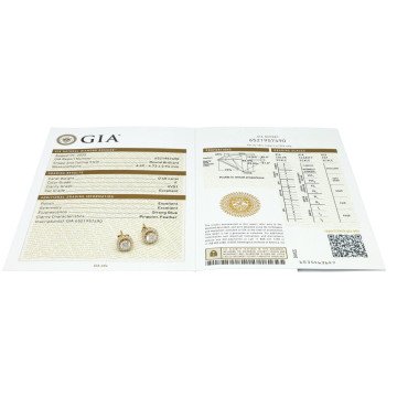 Geelgouden 18 krt oorknoppen diamant incl.IGI rapport