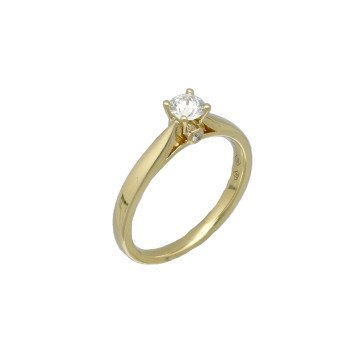 Geelgouden solitairring Diamant 0.51 Ct