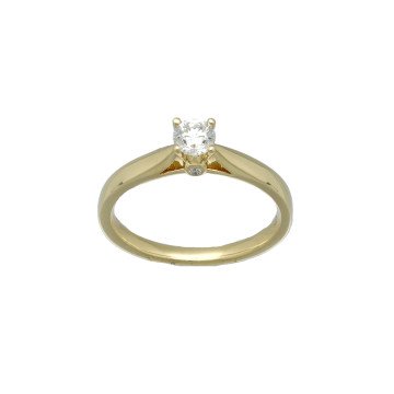 Geelgouden solitairring Diamant 0.51 Ct