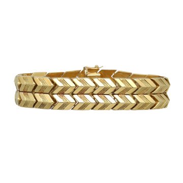 Geelgouden vintage armband fantasie schakel