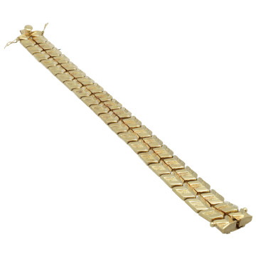 Geelgouden vintage armband fantasie schakel