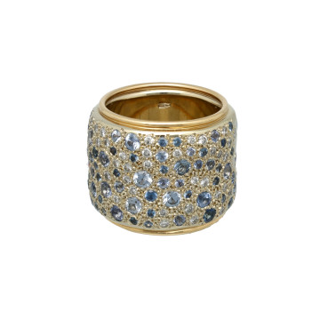 Geelgouden Pomellato Sabbia bandring met diamanten